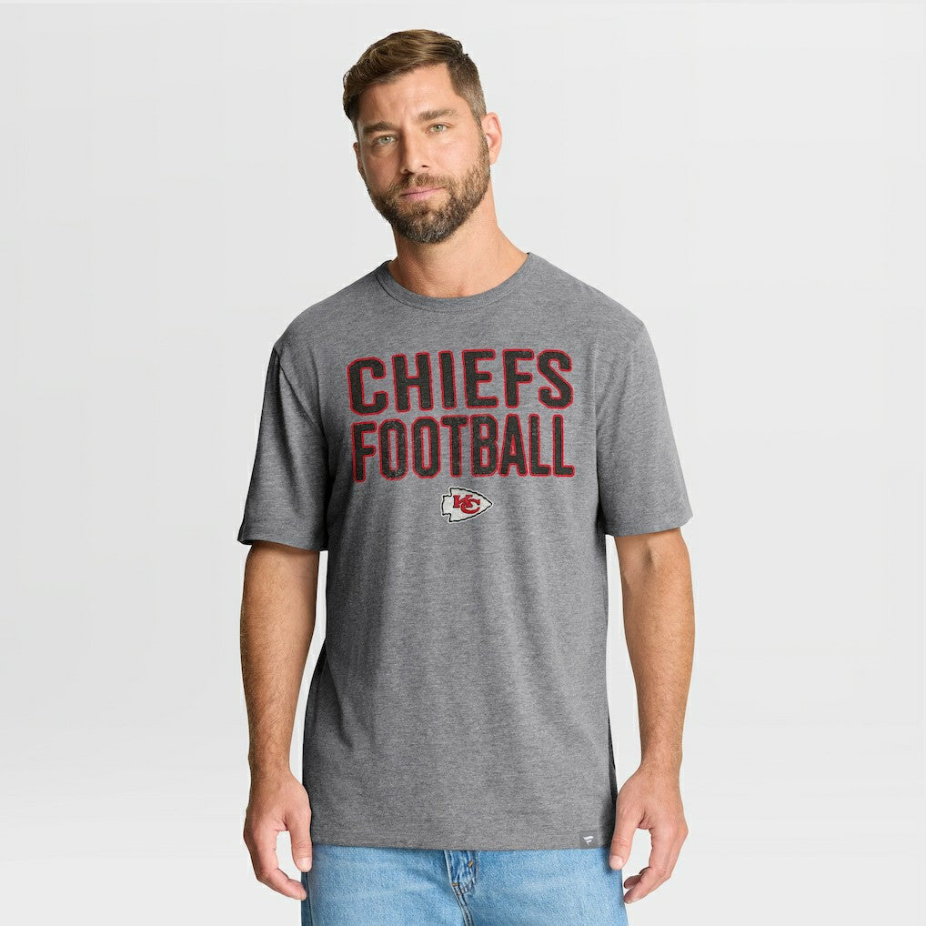 Kansas City Chiefs First Down Tribute Tri-Blend T-Shirt Heather Gray