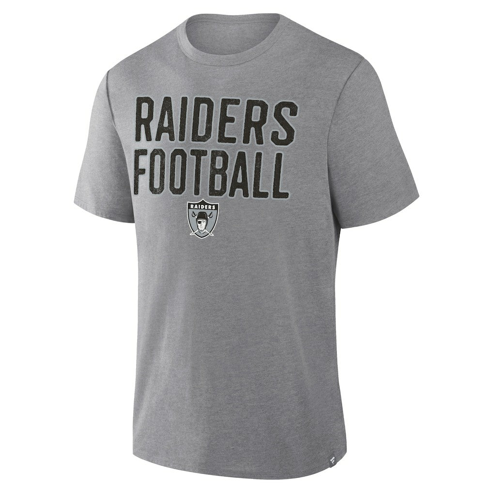 Las Vegas Raiders First Down Tribute Tri-Blend T-Shirt Heather Gray