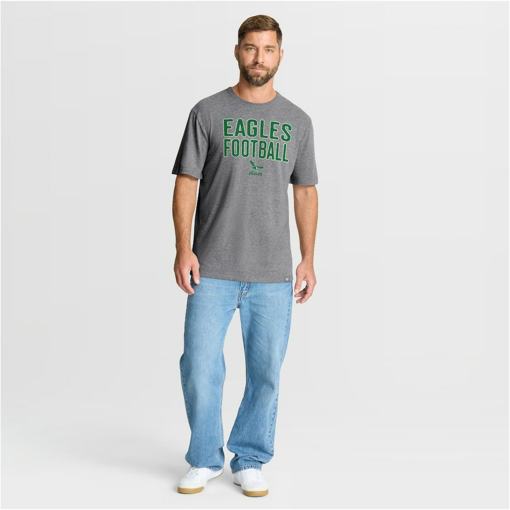 Philadelphia Eagles First Down Tribute Tri-Blend T-Shirt Heather Gray