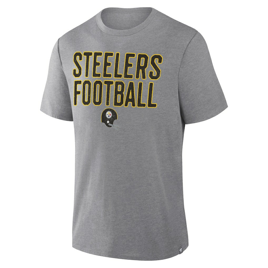 Pittsburgh Steelers First Down Tribute Tri-Blend T-Shirt Heather Gray