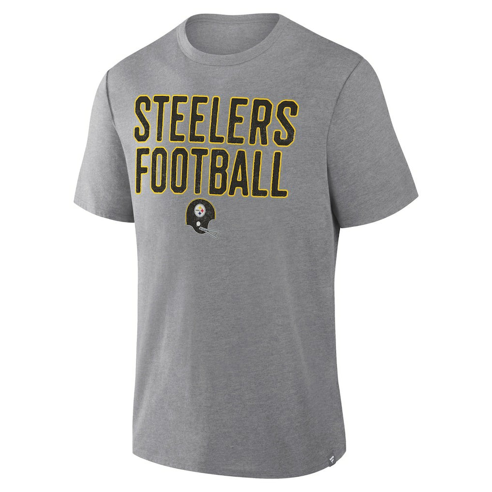 Pittsburgh Steelers First Down Tribute Tri-Blend T-Shirt Heather Gray