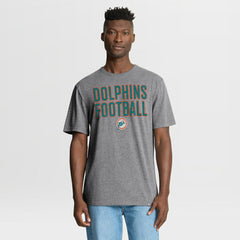 Miami Dolphins First Down Tribute Tri-Blend T-Shirt Heather Gray