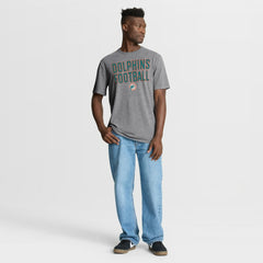 Miami Dolphins First Down Tribute Tri-Blend T-Shirt Heather Gray