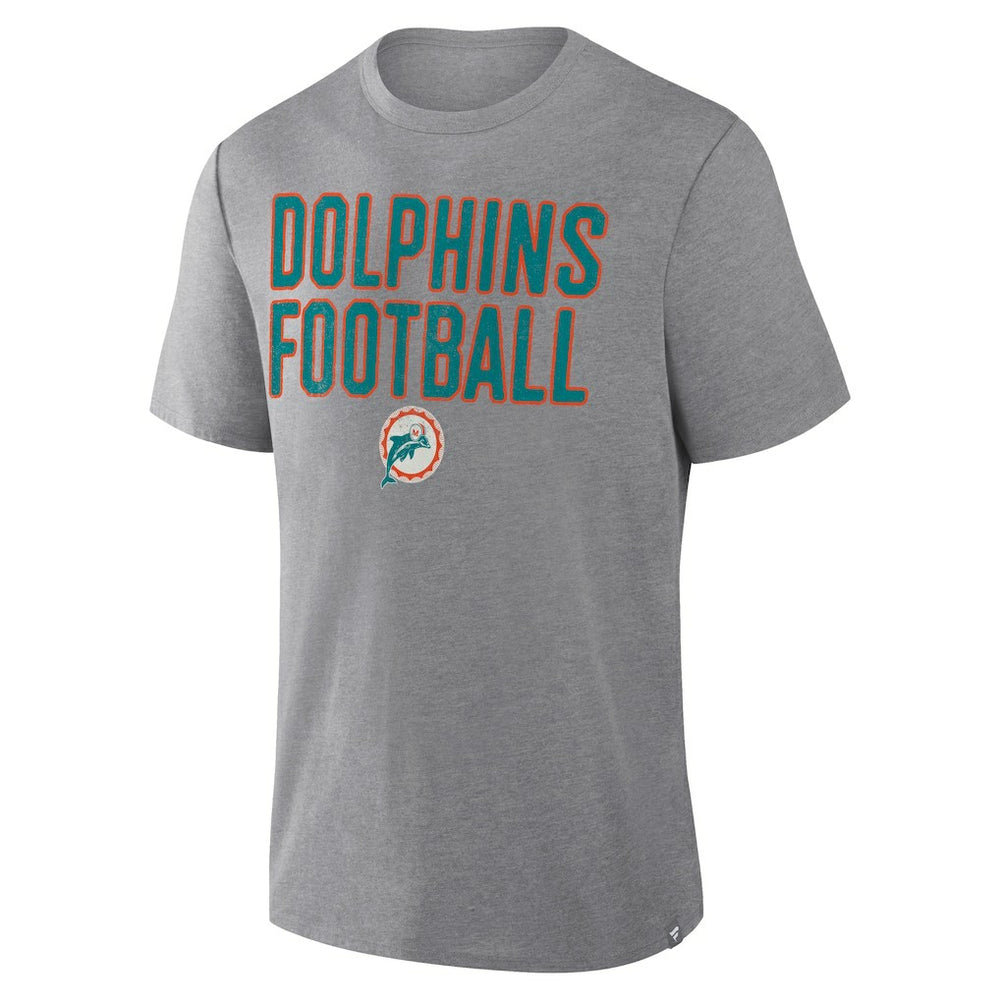 Miami Dolphins First Down Tribute Tri-Blend T-Shirt Heather Gray