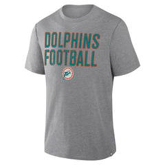 Miami Dolphins First Down Tribute Tri-Blend T-Shirt Heather Gray