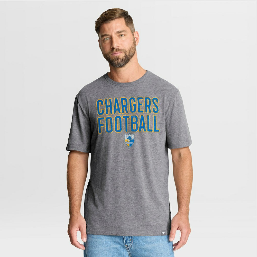 Los Angeles Chargers First Down Tribute Tri-Blend T-Shirt Heather Gray