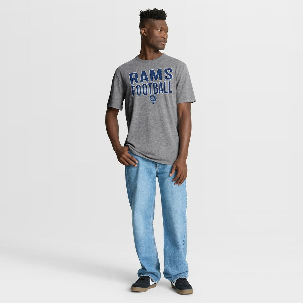 Los Angeles Rams First Down Tribute Tri-Blend T-Shirt Heather Gray
