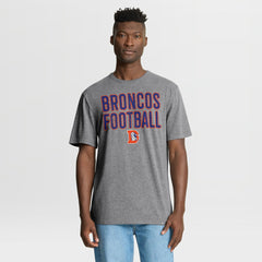 Denver Broncos First Down Tribute Tri-Blend T-Shirt Heather Gray