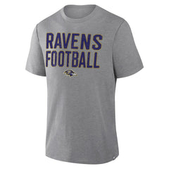 Baltimore Ravens First Down Tribute Tri-Blend T-Shirt Heather Gray
