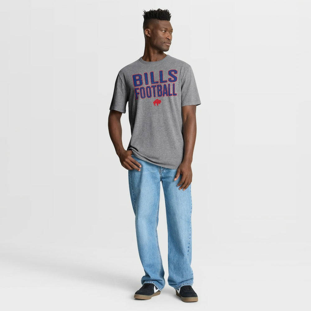 Buffalo Bills First Down Tribute Tri-Blend T-Shirt Heather Gray