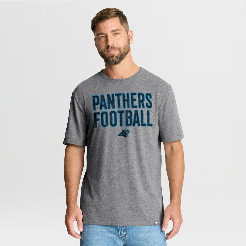 Carolina Panthers First Down Tribute Tri-Blend T-Shirt Heather Gray