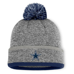 Dallas Cowboys Motion Cuffed Knit Hat with Pom Heather Gray