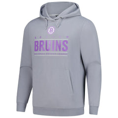 NHL Boston Bruins Levelwear Hockey Fights Cancer Pulsar Off Season Tri-Blend Pullover Hoodie - Gray