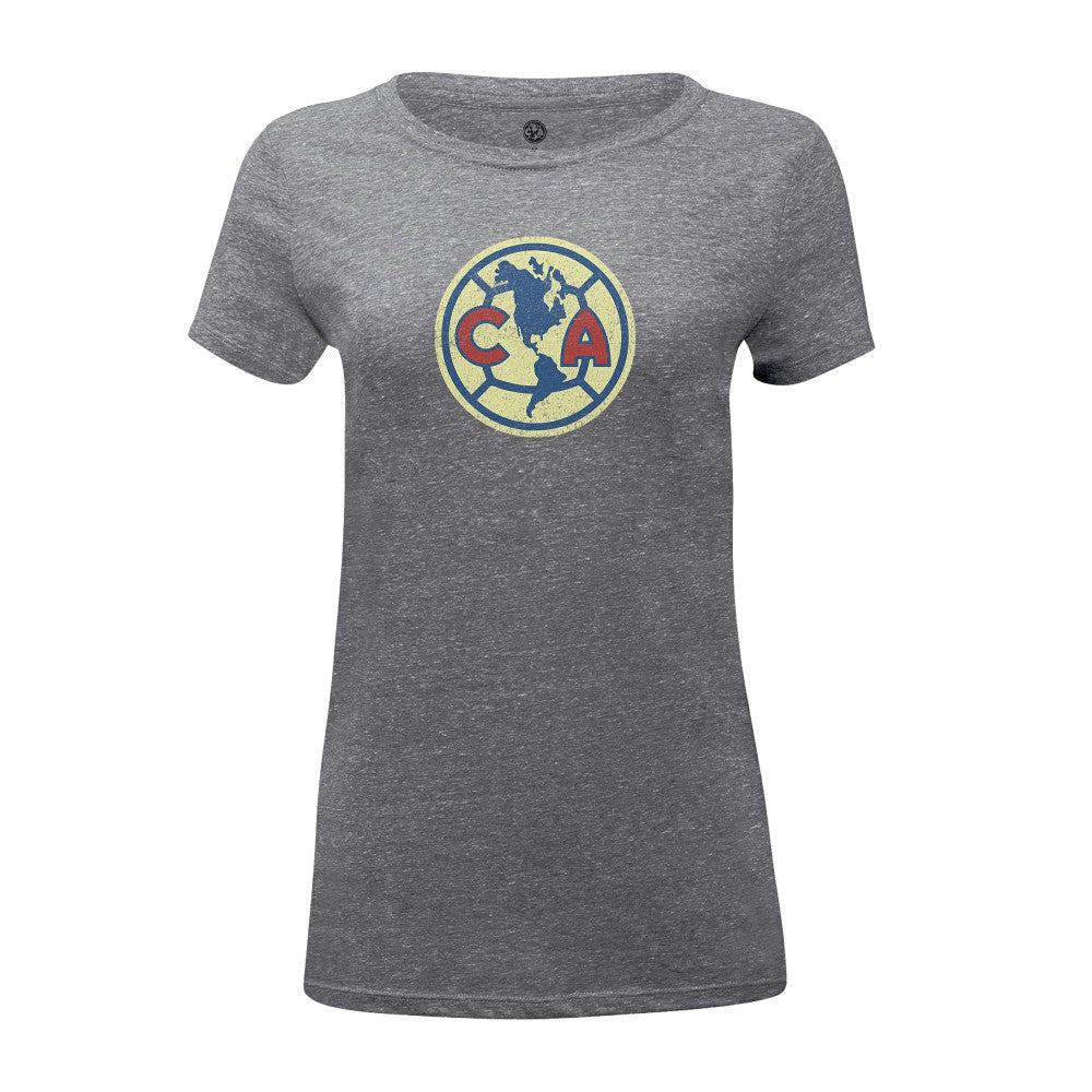 Club America 1863FC Women's Color Badge Tri-Blend T-Shirt Heather Gray shop
