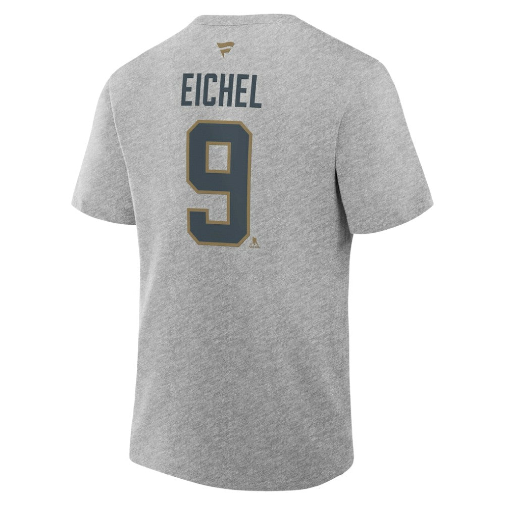 NHL Jack Eichel Vegas Golden Knights Fanatics Authentic Stack Name & Number T-Shirt - Heather Gray