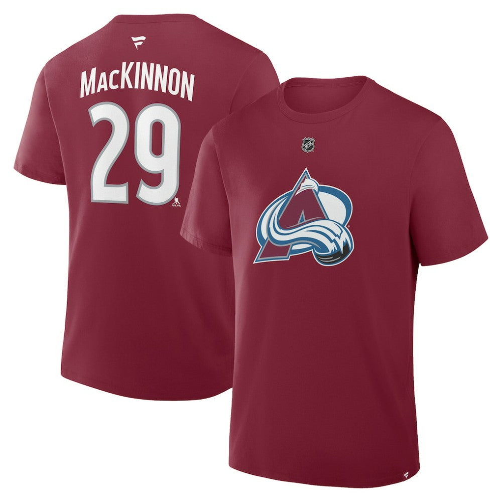NHL Nathan MacKinnon Colorado Avalanche Fanatics Authentic Stack Name & Number T-Shirt - Burgundy