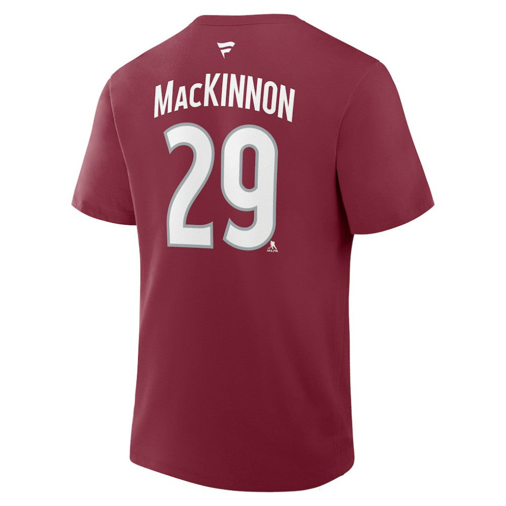 NHL Nathan MacKinnon Colorado Avalanche Fanatics Authentic Stack Name & Number T-Shirt - Burgundy
