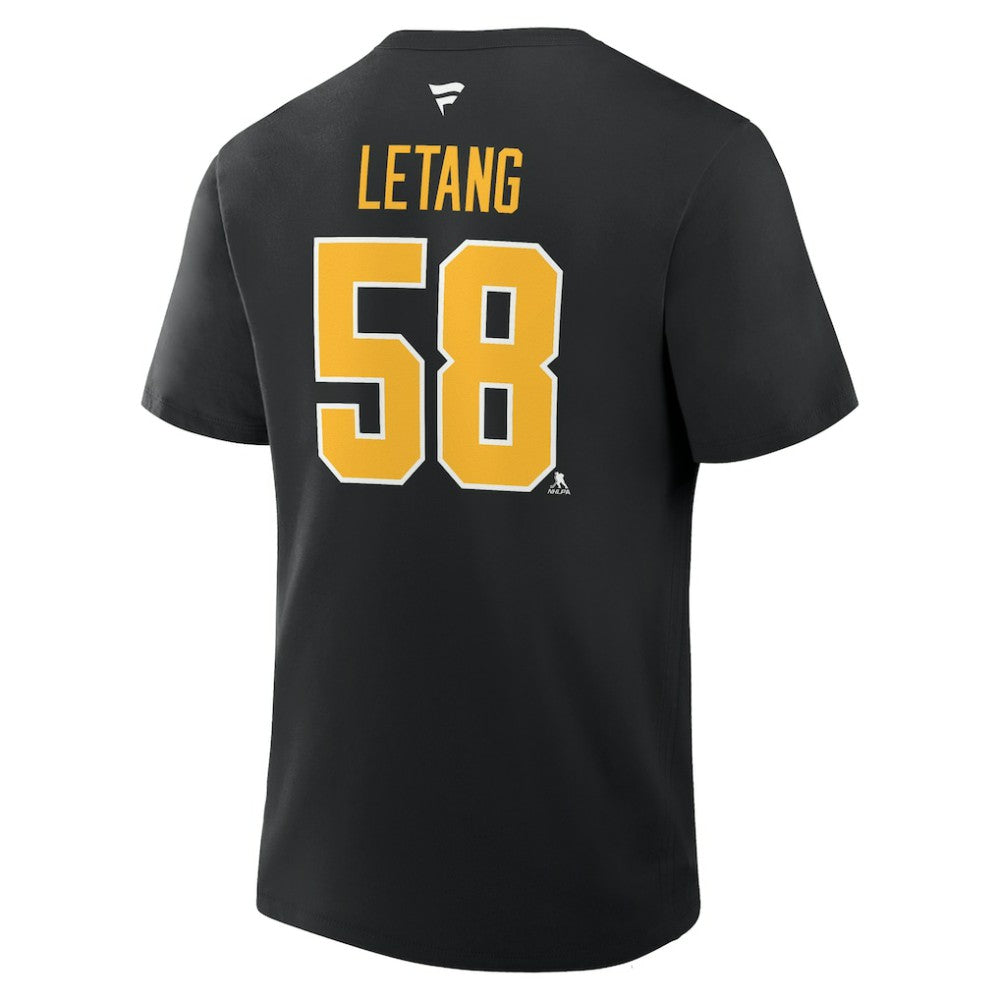 NHL Kris Letang Pittsburgh Penguins Fanatics Authentic Stack Name & Number T-Shirt - Black