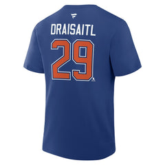 NHL Leon Draisaitl Edmonton Oilers Fanatics Authentic Stack Name & Number T-Shirt - Royal