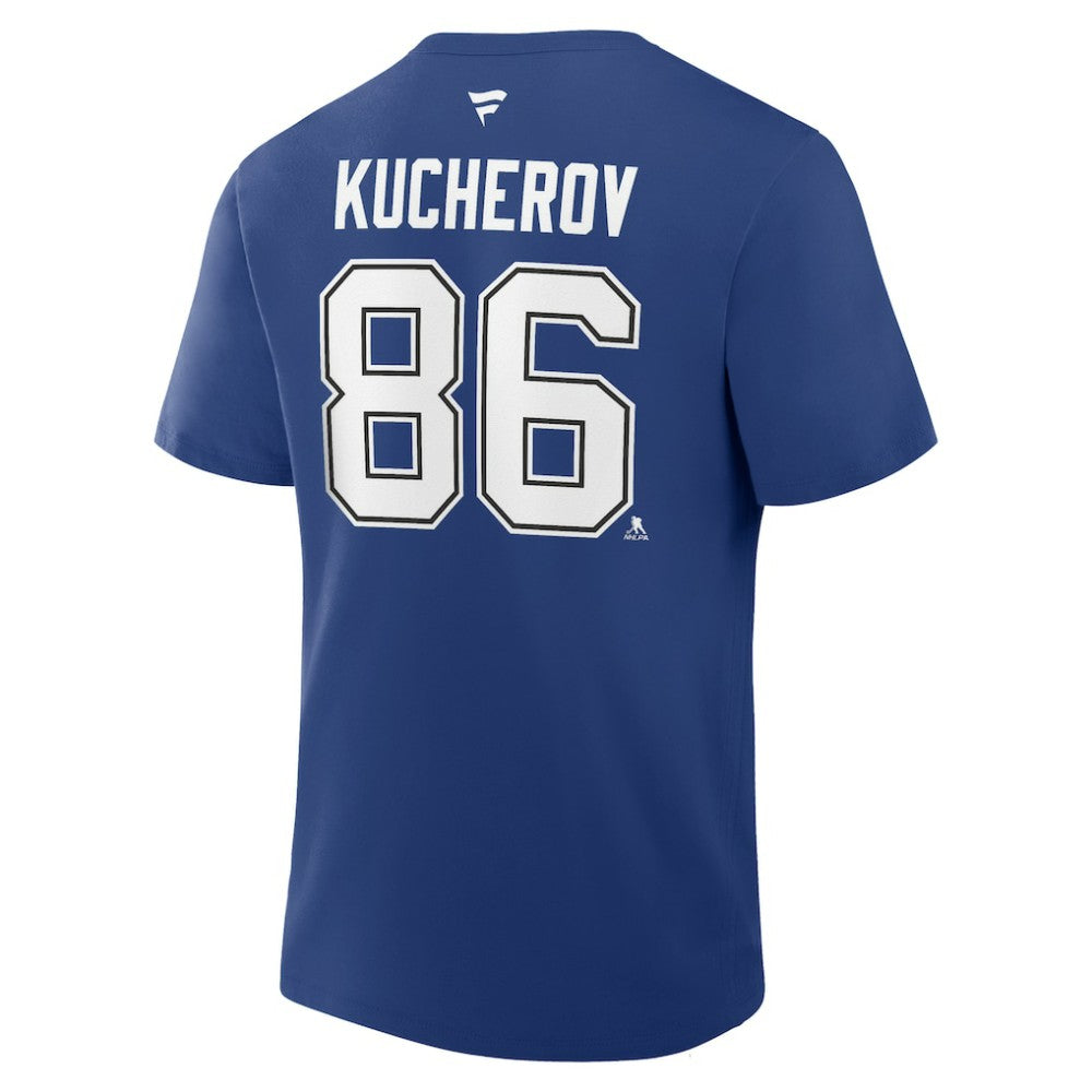 NHL Nikita Kucherov Tampa Bay Lightning Fanatics Authentic Stack Name & Number T-Shirt - Blue