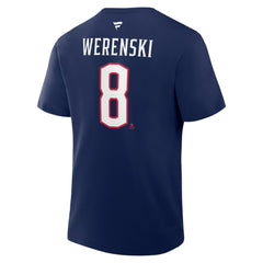 NHL Zach Werenski Columbus Blue Jackets Fanatics Authentic Stack Name & Number T-Shirt - Navy