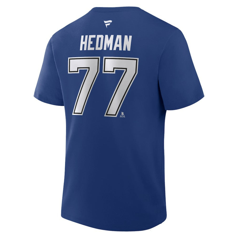 NHL Victor Hedman Tampa Bay Lightning Fanatics Authentic Stack Name & Number T-Shirt - Blue