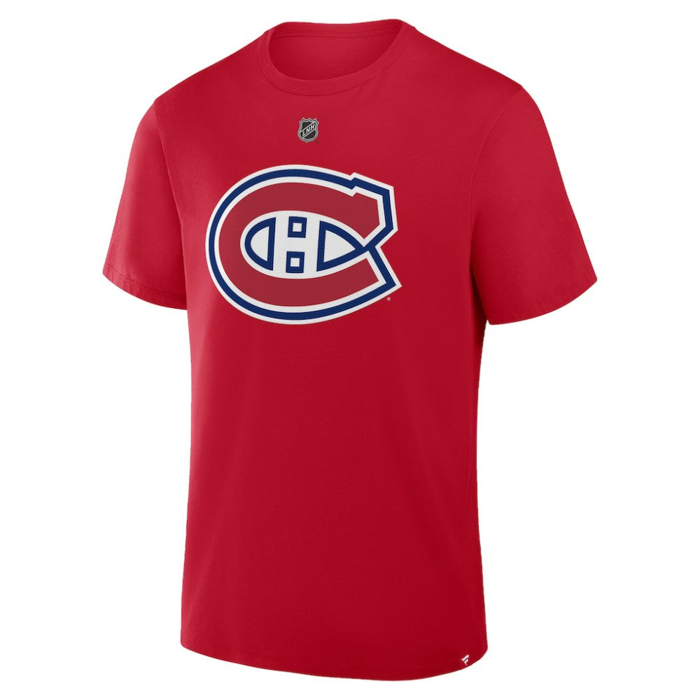 NHL Cole Caufield Montreal Canadiens Fanatics Authentic Stack Name & Number T-Shirt - Red