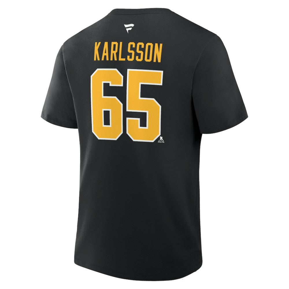 NHL Erik Karlsson Pittsburgh Penguins Fanatics Authentic Stack Name & Number T-Shirt - Black