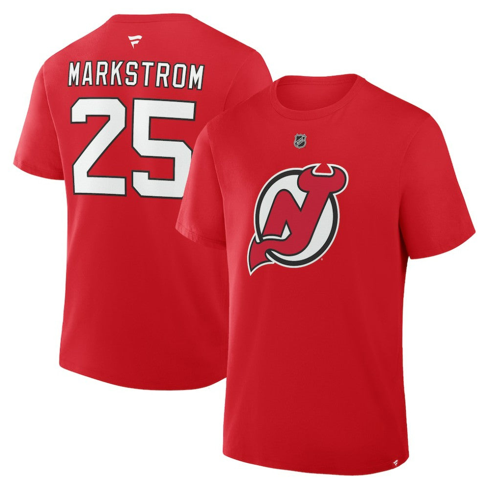 NHL Jacob Markstrom New Jersey Devils Fanatics Authentic Stack Name & Number T-Shirt - Red