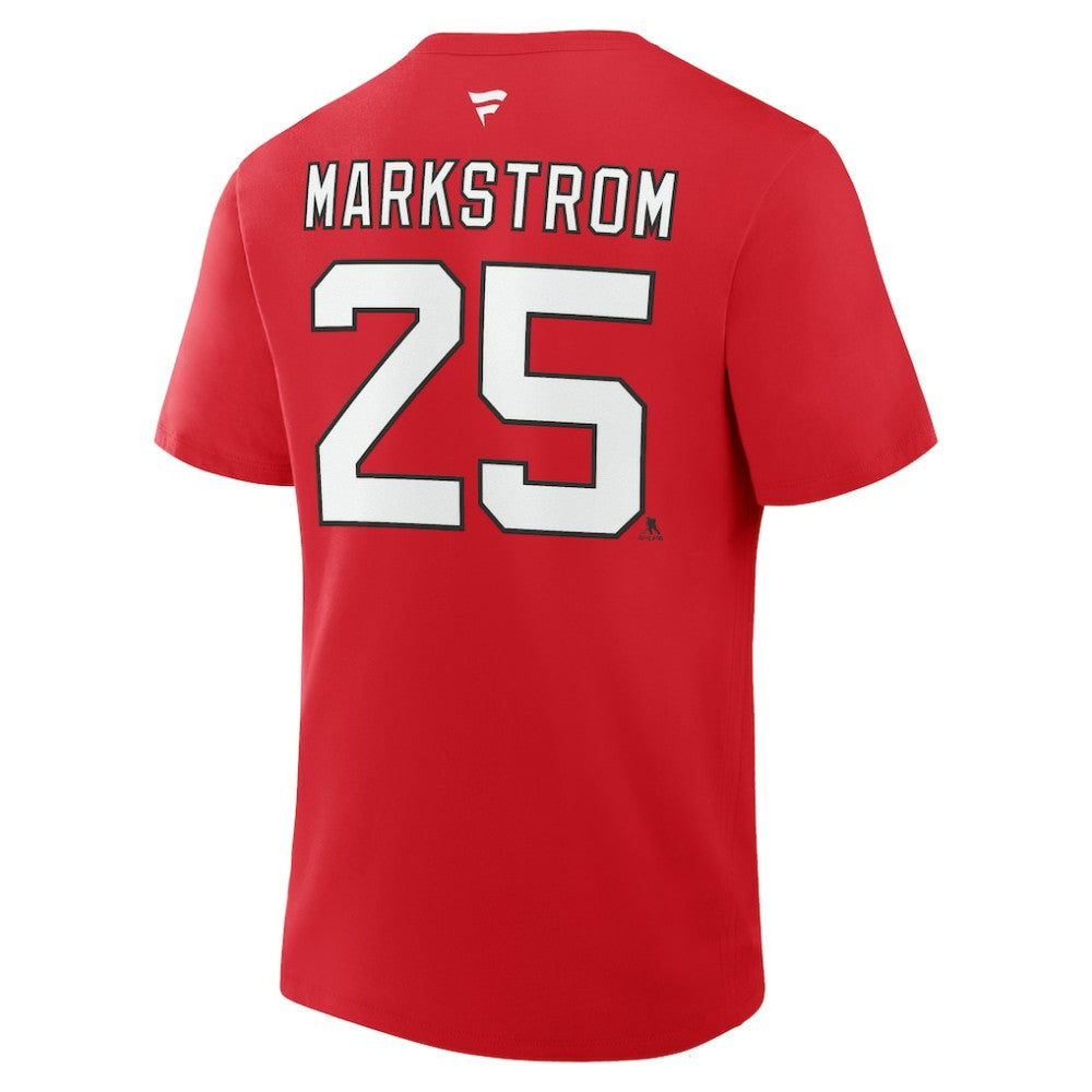 NHL Jacob Markstrom New Jersey Devils Fanatics Authentic Stack Name & Number T-Shirt - Red