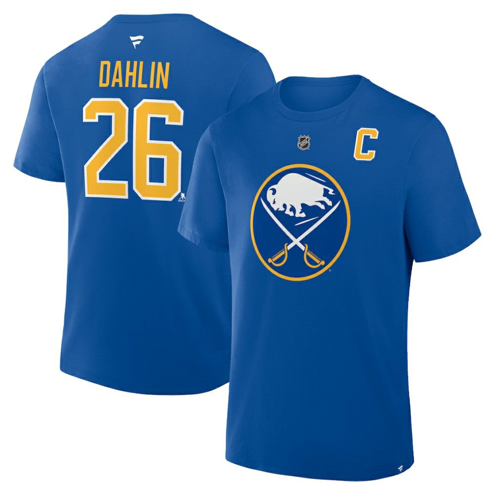 NHL Rasmus Dahlin Buffalo Sabres Fanatics Authentic Stack Name & Number T-Shirt - Royal