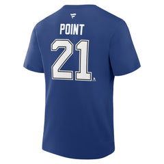 NHL Brayden Point Tampa Bay Lightning Fanatics Authentic Stack Name & Number T-Shirt - Blue