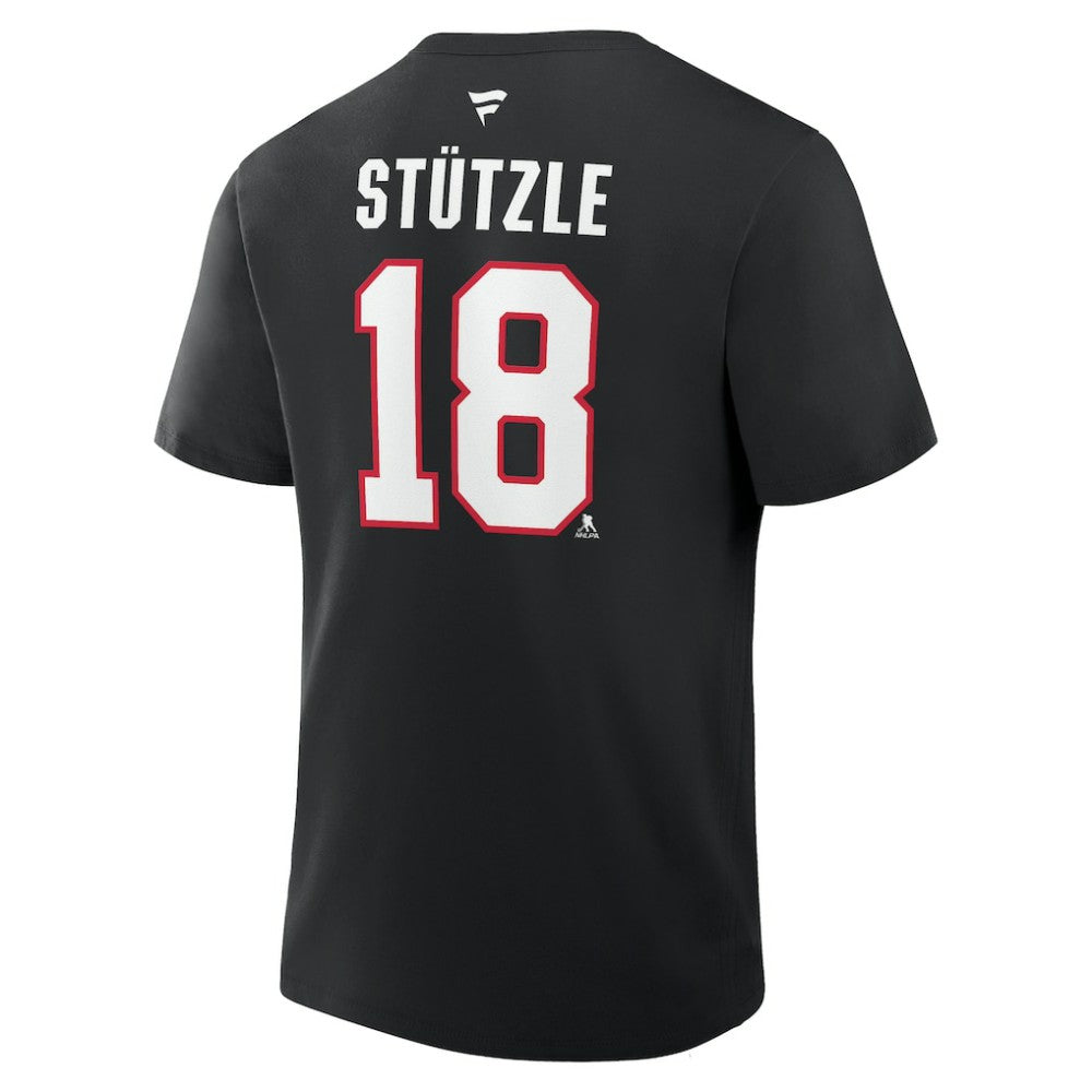 NHL Tim Stutzle Ottawa Senators Fanatics Authentic Stack Name & Number T-Shirt - Black