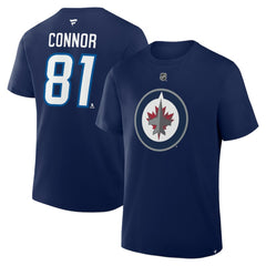 NHL Kyle Connor Winnipeg Jets Fanatics Authentic Stack Name & Number T-Shirt - Navy