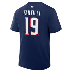 NHL Adam Fantilli Columbus Blue Jackets Fanatics Authentic Stack Name & Number T-Shirt - Navy