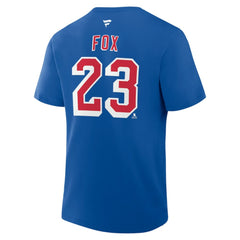 NHL Adam Fox New York Rangers Fanatics Authentic Stack Name & Number T-Shirt - Blue