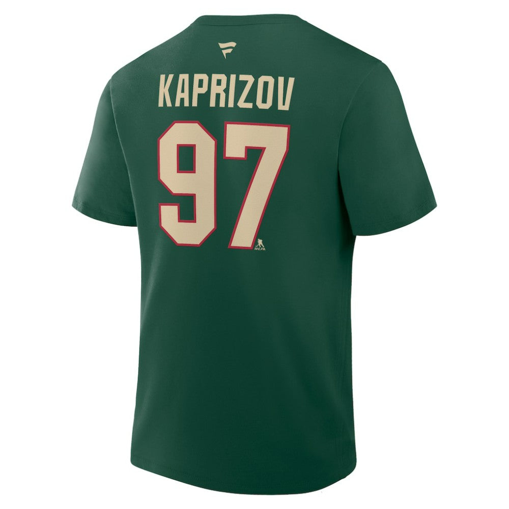 NHL Kirill Kaprizov Minnesota Wild Fanatics Authentic Stack Name & Number T-Shirt - Green