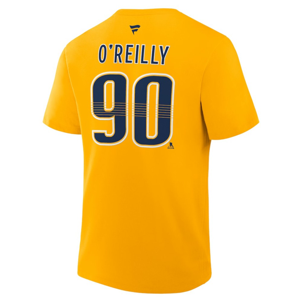 NHL Ryan O'Reilly Nashville Predators Fanatics Authentic Stack Name & Number T-Shirt - Gold