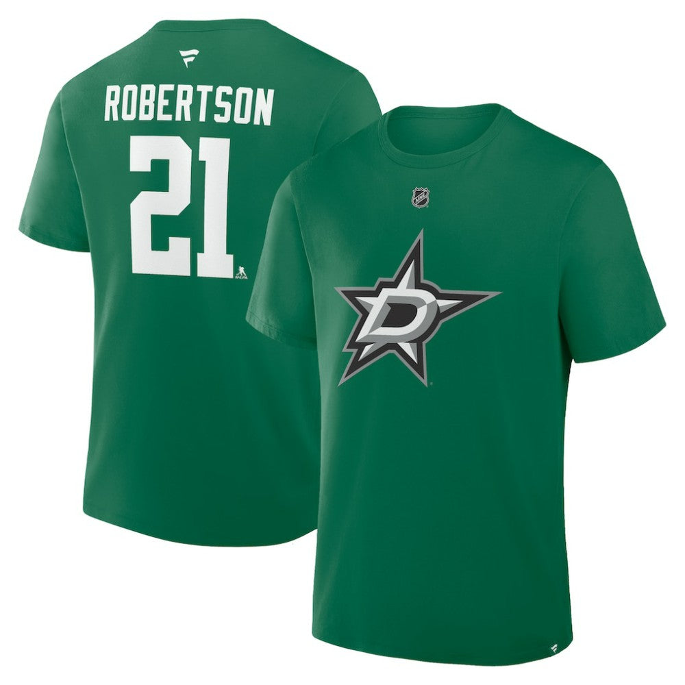 NHL Jason Robertson Dallas Stars Fanatics Authentic Stack Name & Number T-Shirt - Kelly Green