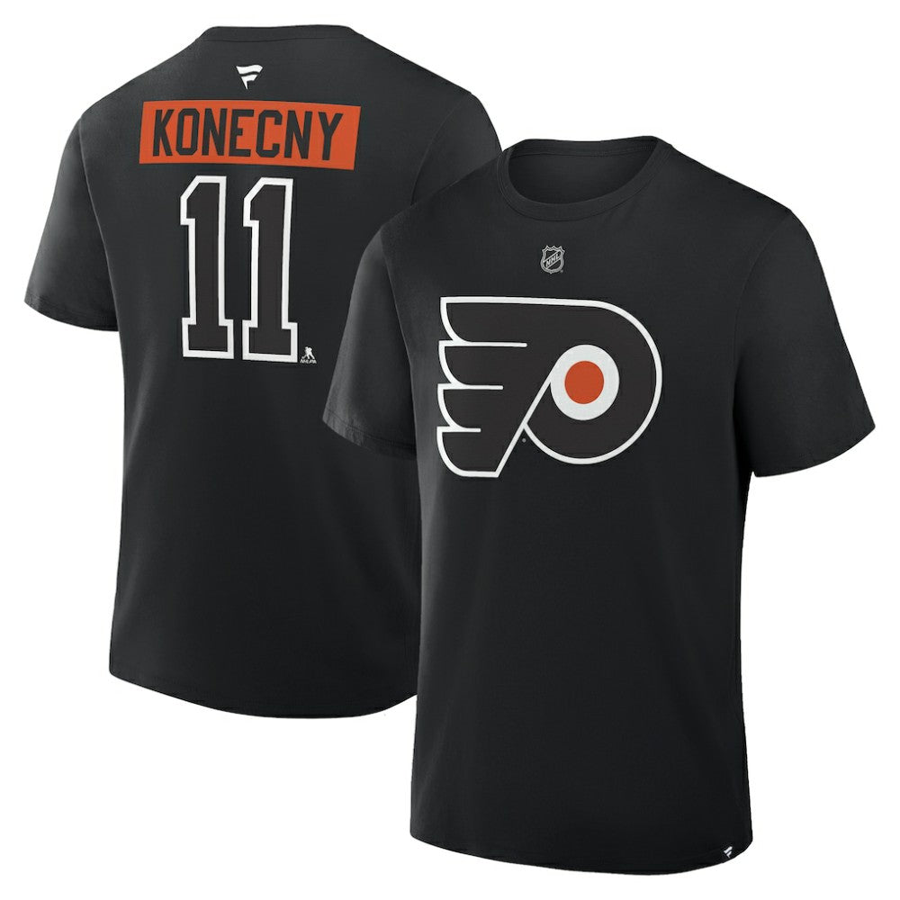 NHL Travis Konecny Philadelphia Flyers Fanatics Authentic Stack Name & Number T-Shirt - Black