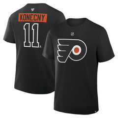 NHL Travis Konecny Philadelphia Flyers Fanatics Authentic Stack Name & Number T-Shirt - Black