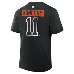 NHL Travis Konecny Philadelphia Flyers Fanatics Authentic Stack Name & Number T-Shirt - Black