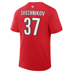 NHL Andrei Svechnikov Carolina Hurricanes Fanatics Authentic Stack Name & Number T-Shirt - Red