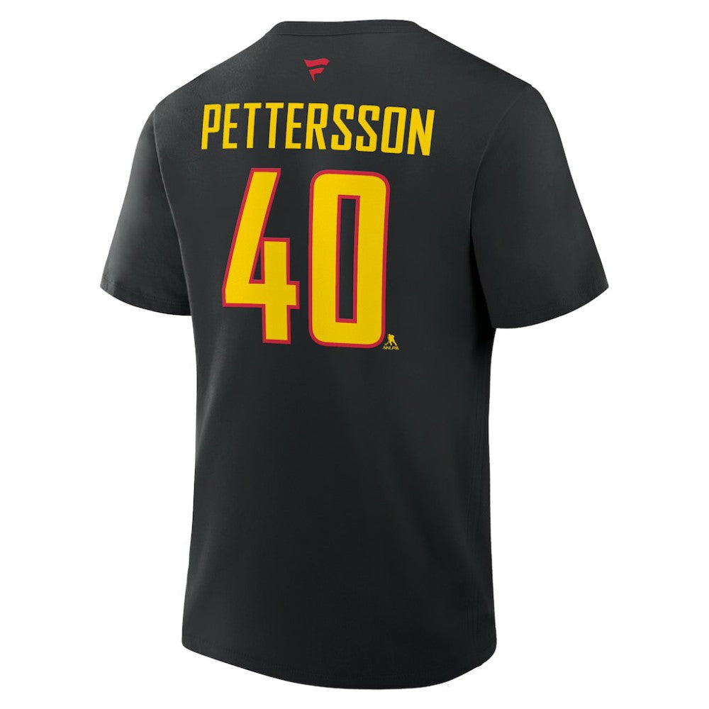 NHL Elias Pettersson Vancouver Canucks Fanatics Authentic Stack Name & Number T-Shirt - Black