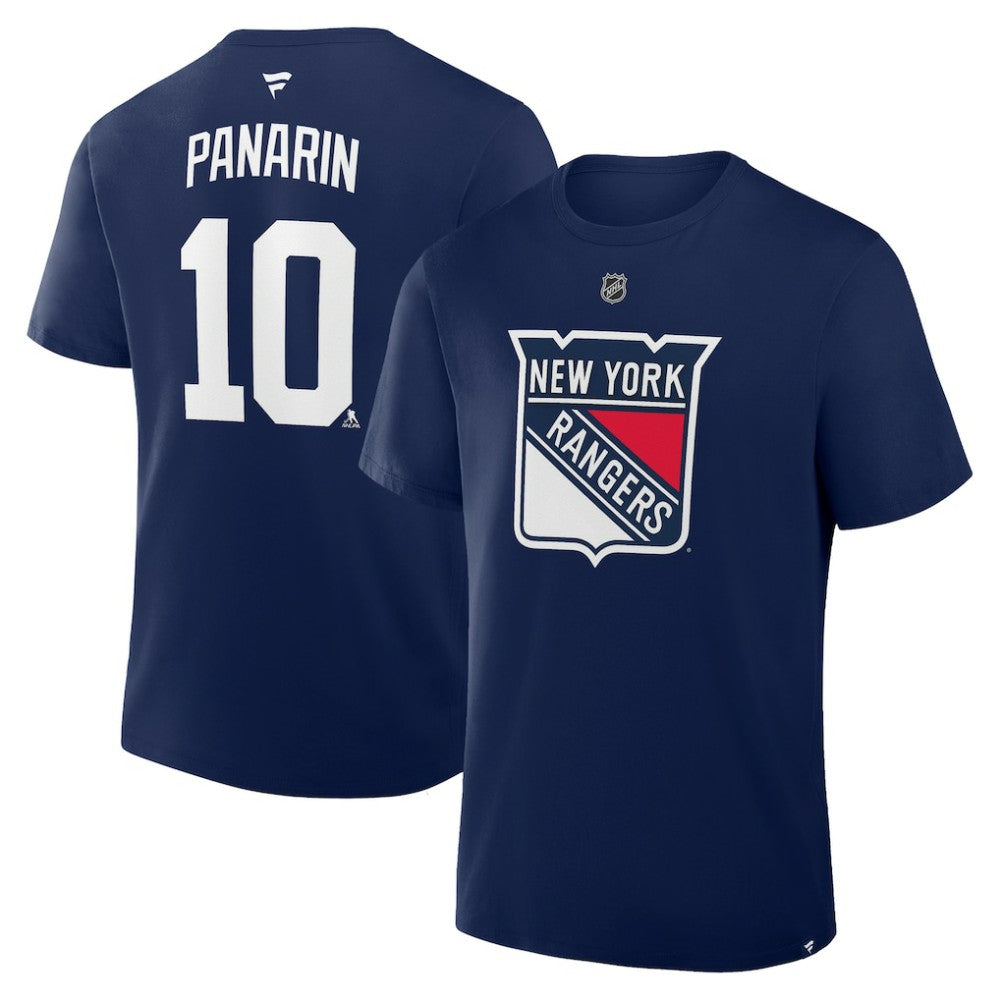 NHL Artemi Panarin New York Rangers Fanatics Authentic Stack Name & Number T-Shirt - Navy