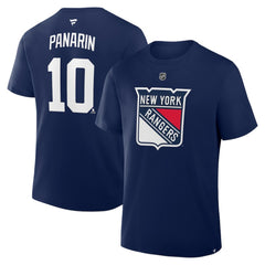 NHL Artemi Panarin New York Rangers Fanatics Authentic Stack Name & Number T-Shirt - Navy