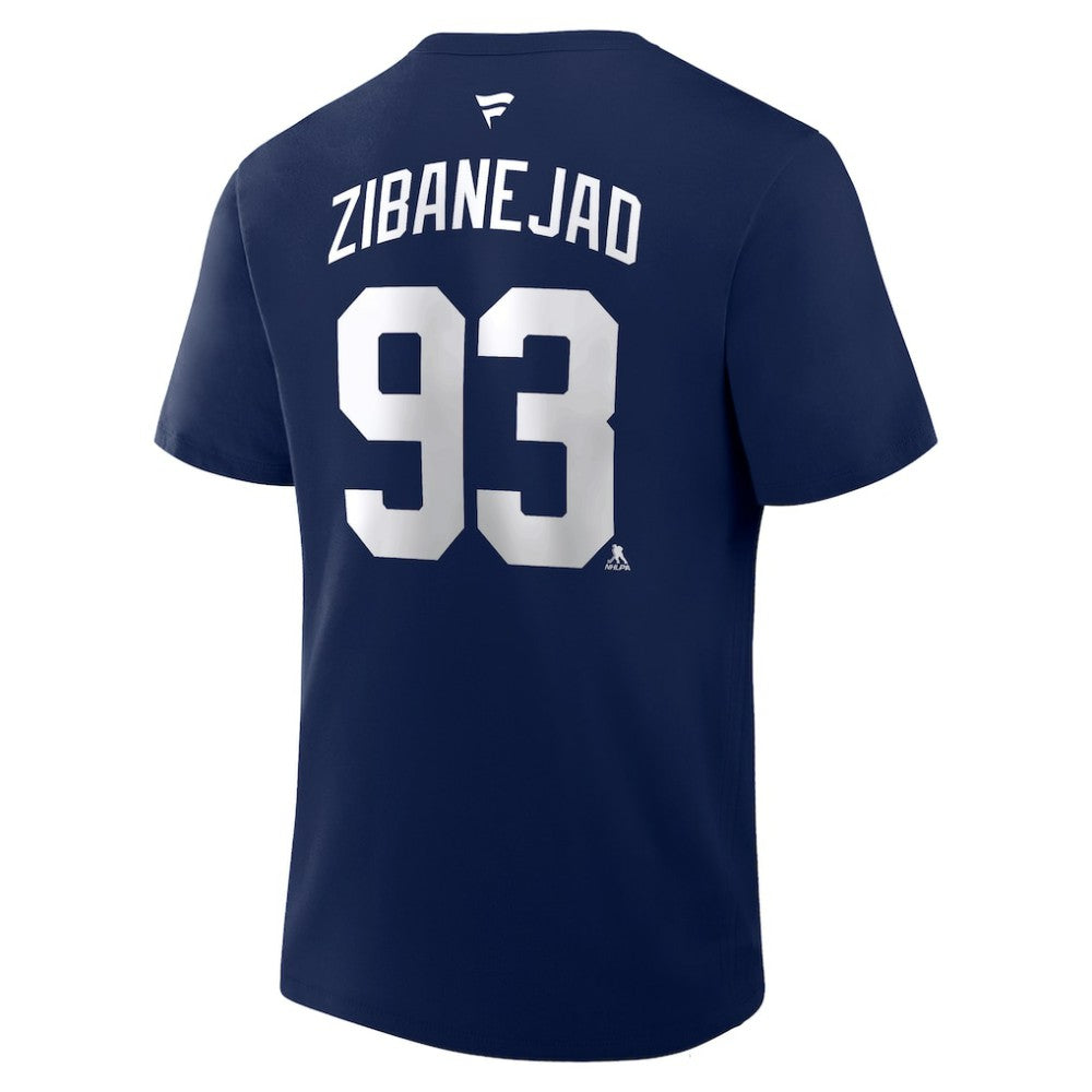 NHL Mika Zibanejad New York Rangers Fanatics Authentic Stack Name & Number T-Shirt - Navy