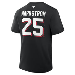NHL Jacob Markstrom New Jersey Devils Fanatics Authentic Stack Name & Number T-Shirt - Black