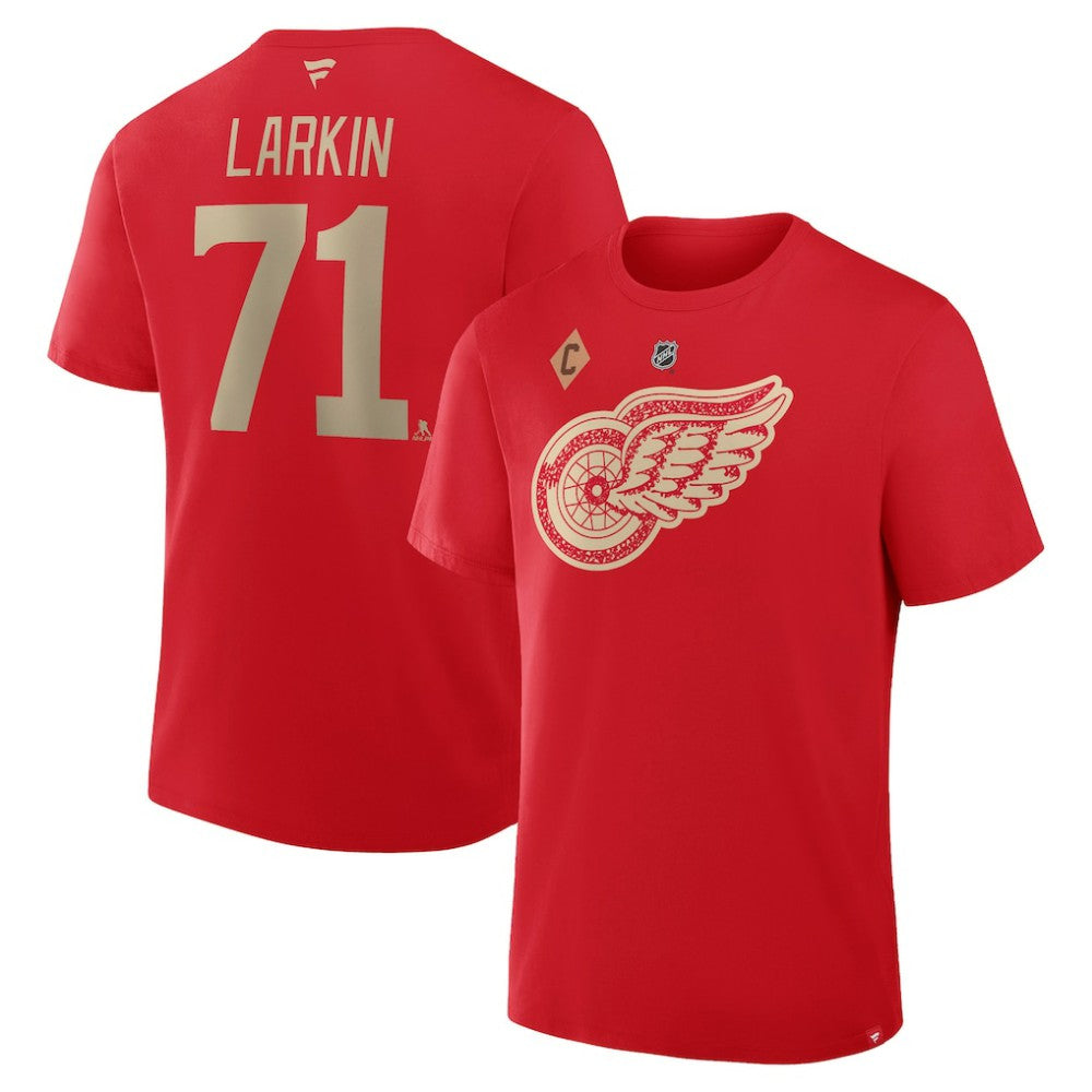 NHL Dylan Larkin Detroit Red Wings Fanatics Authentic Stack Name & Number T-Shirt - Red