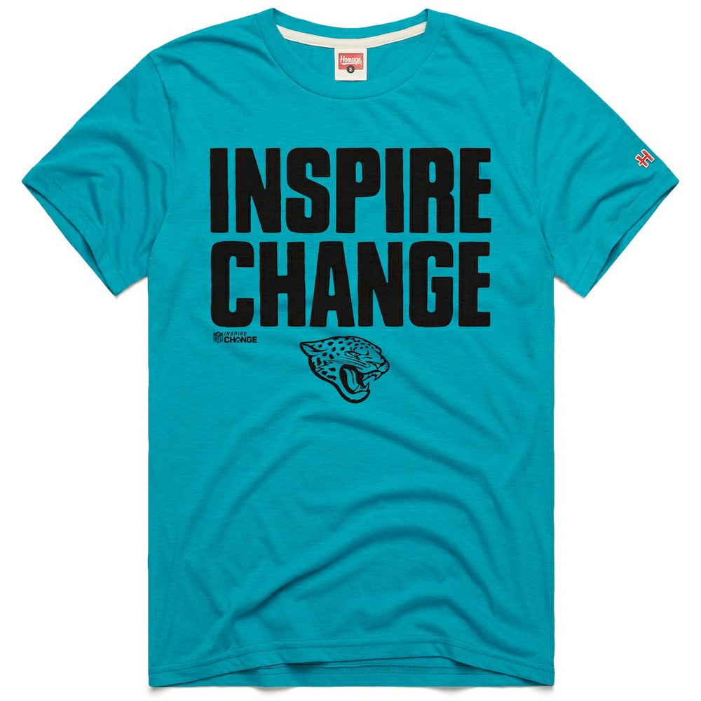 Jacksonville Jaguars Homage Unisex 2024 Inspire Change Tri-Blend T-Shirt Teal